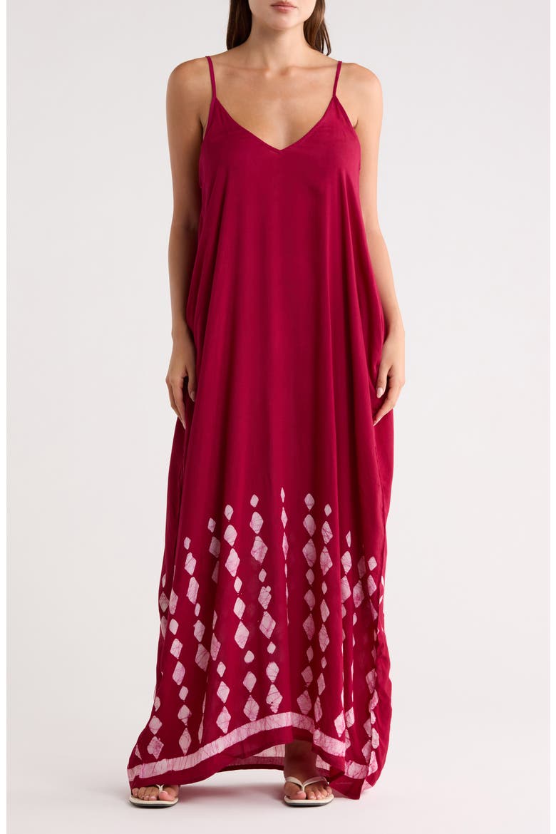 V-Neck Maxi Dress, Main, color, WINE