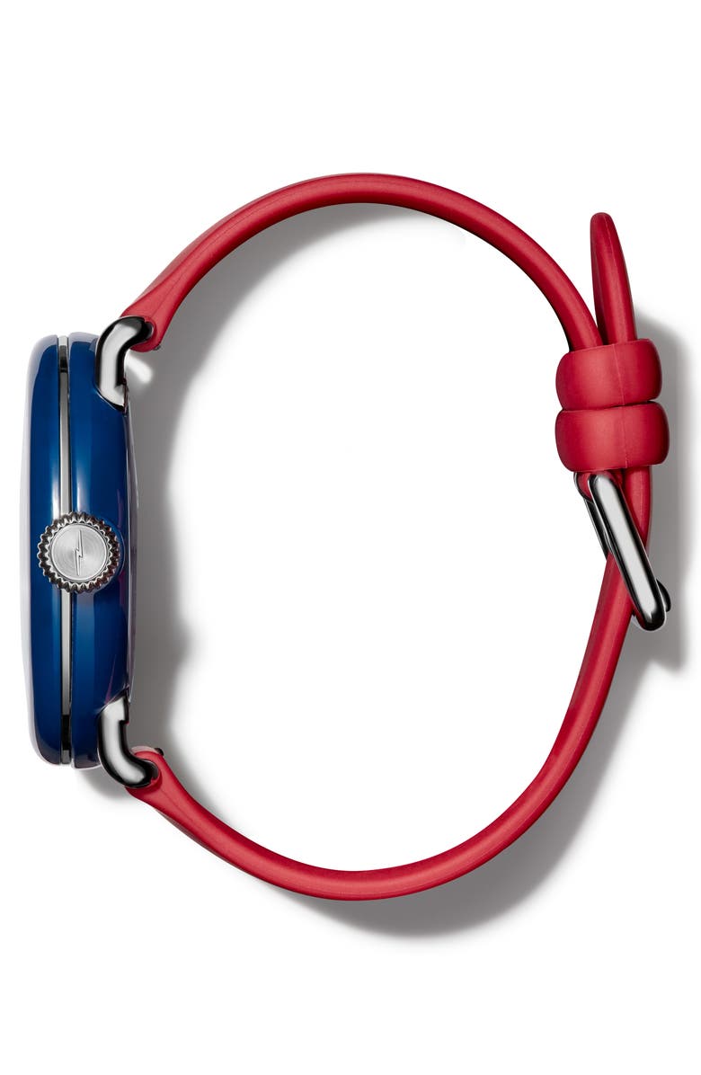 Shinola Detrola The Ace Silicone Strap Watch, 43mm, Alternate, color, 