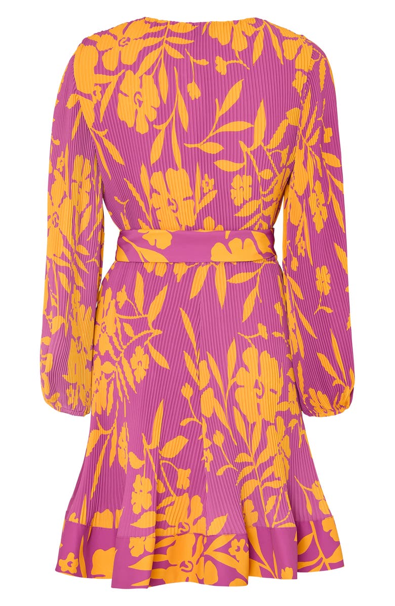 Milly Liv Marigold Print Long Sleeve Tie Waist Dress, Alternate, color,