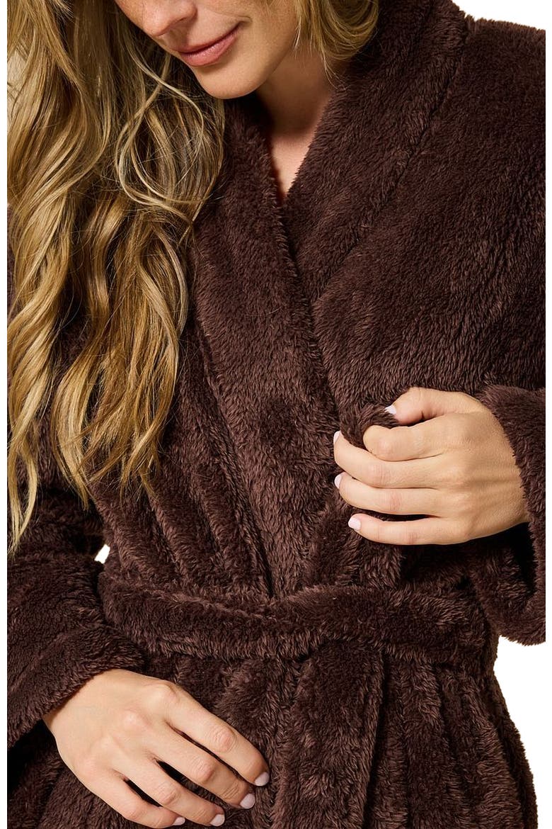 DreamPlush Wrap Robe, Alternate, color, Espresso
