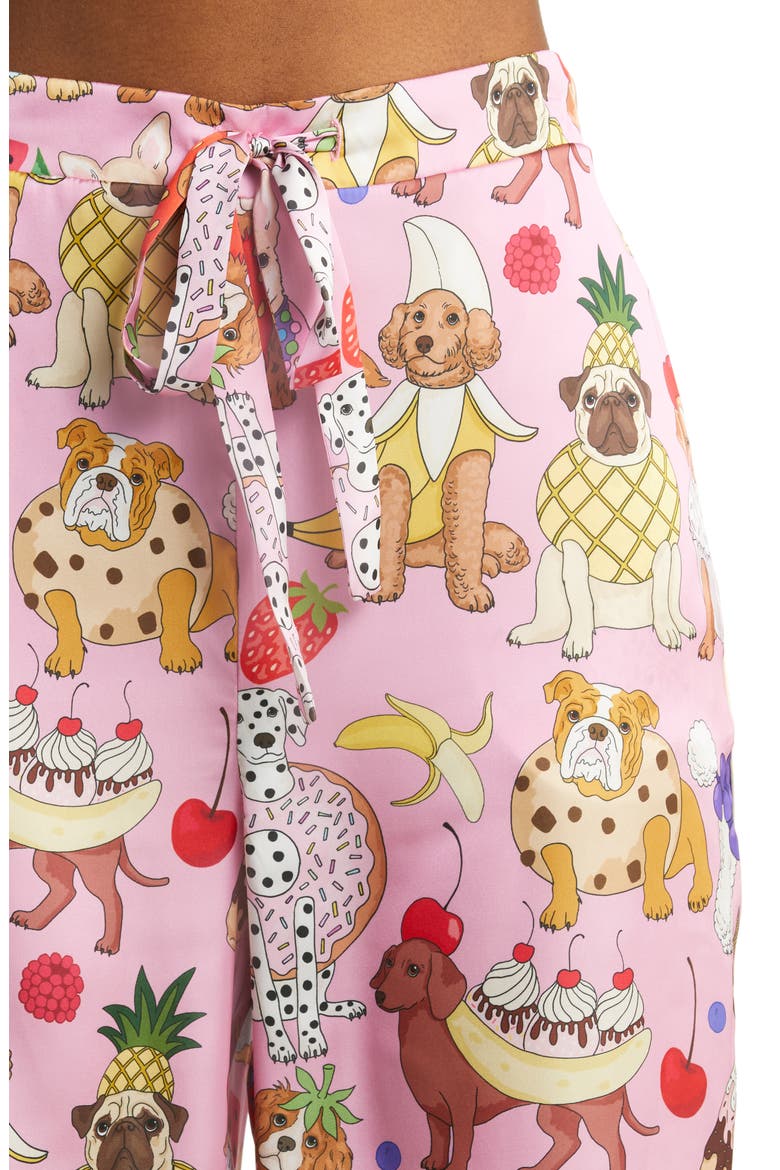 Dessert Dogs Satin Pajamas, Alternate, color, PINK