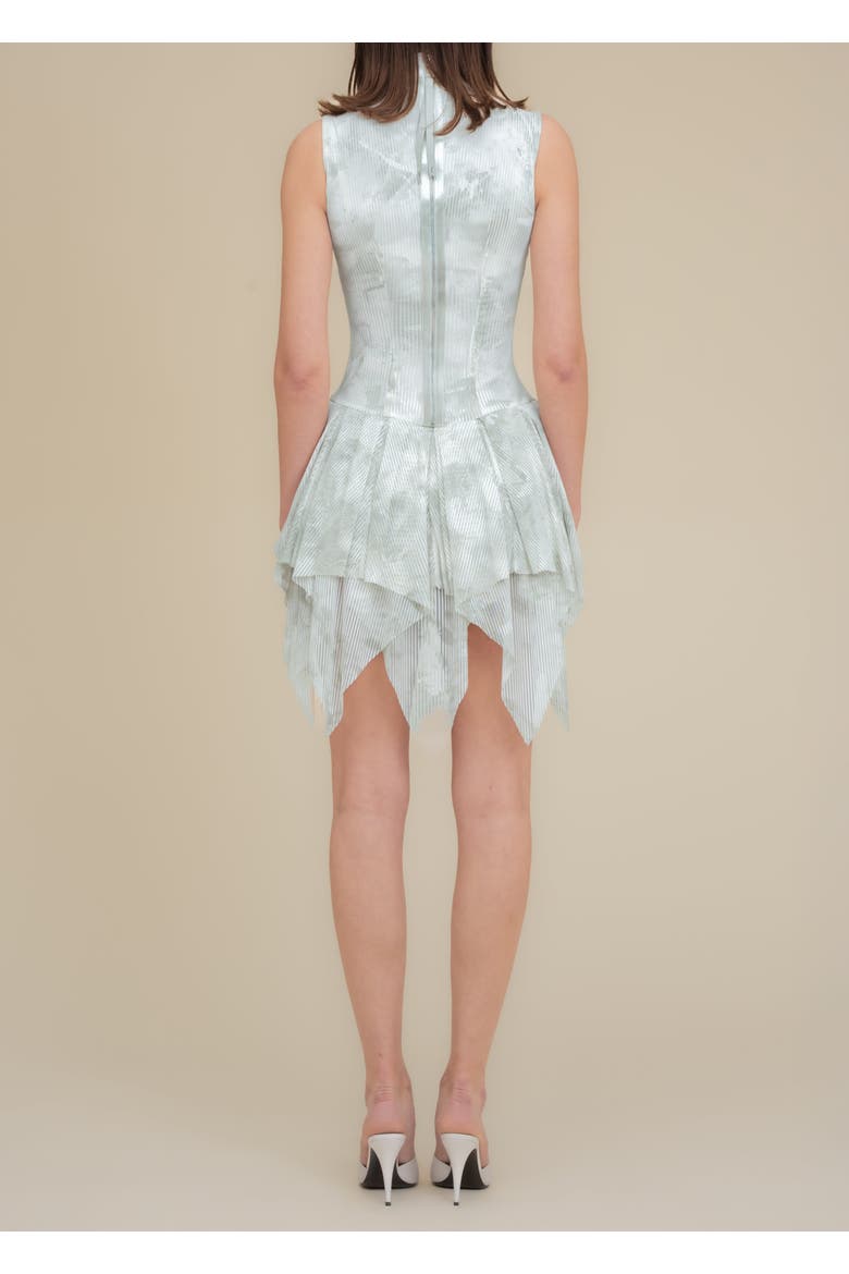 Bella Printed Piquet Tulle Dress, Alternate, color, Sage
