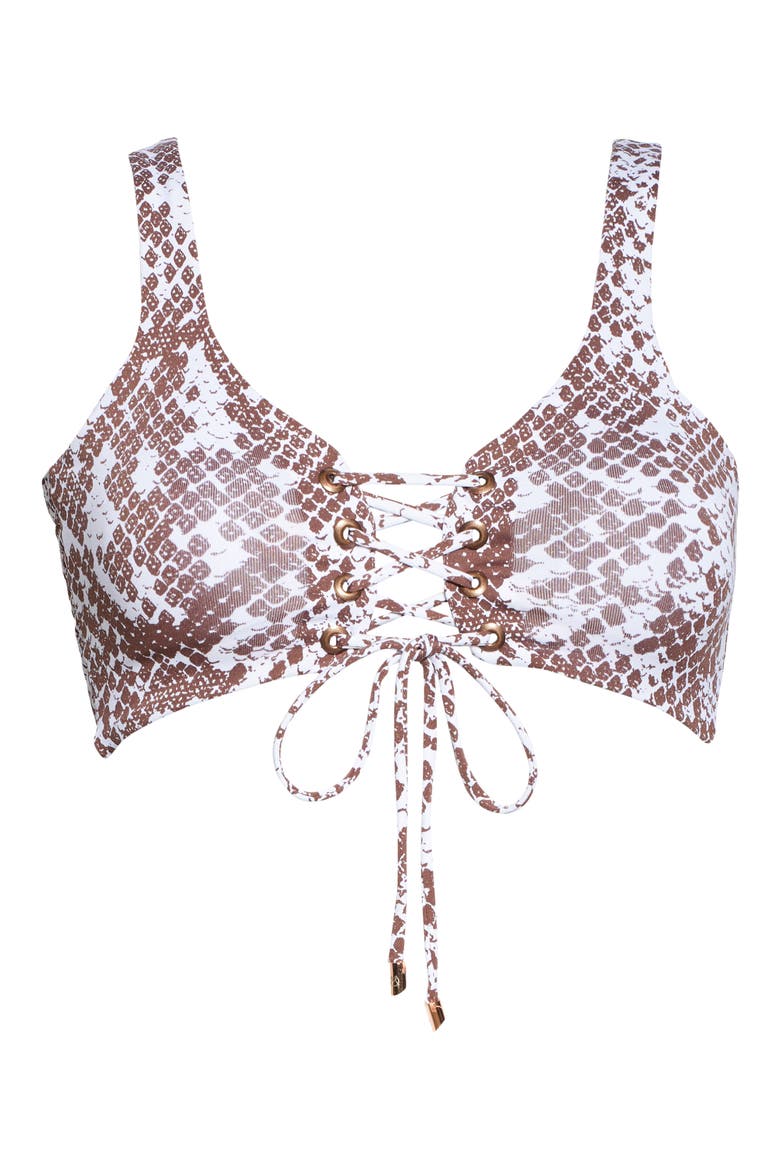 Mamba Dazzling Smock 4-Way Reversible Bikini Top, Alternate, color, COCONUT BROWN PYTHON