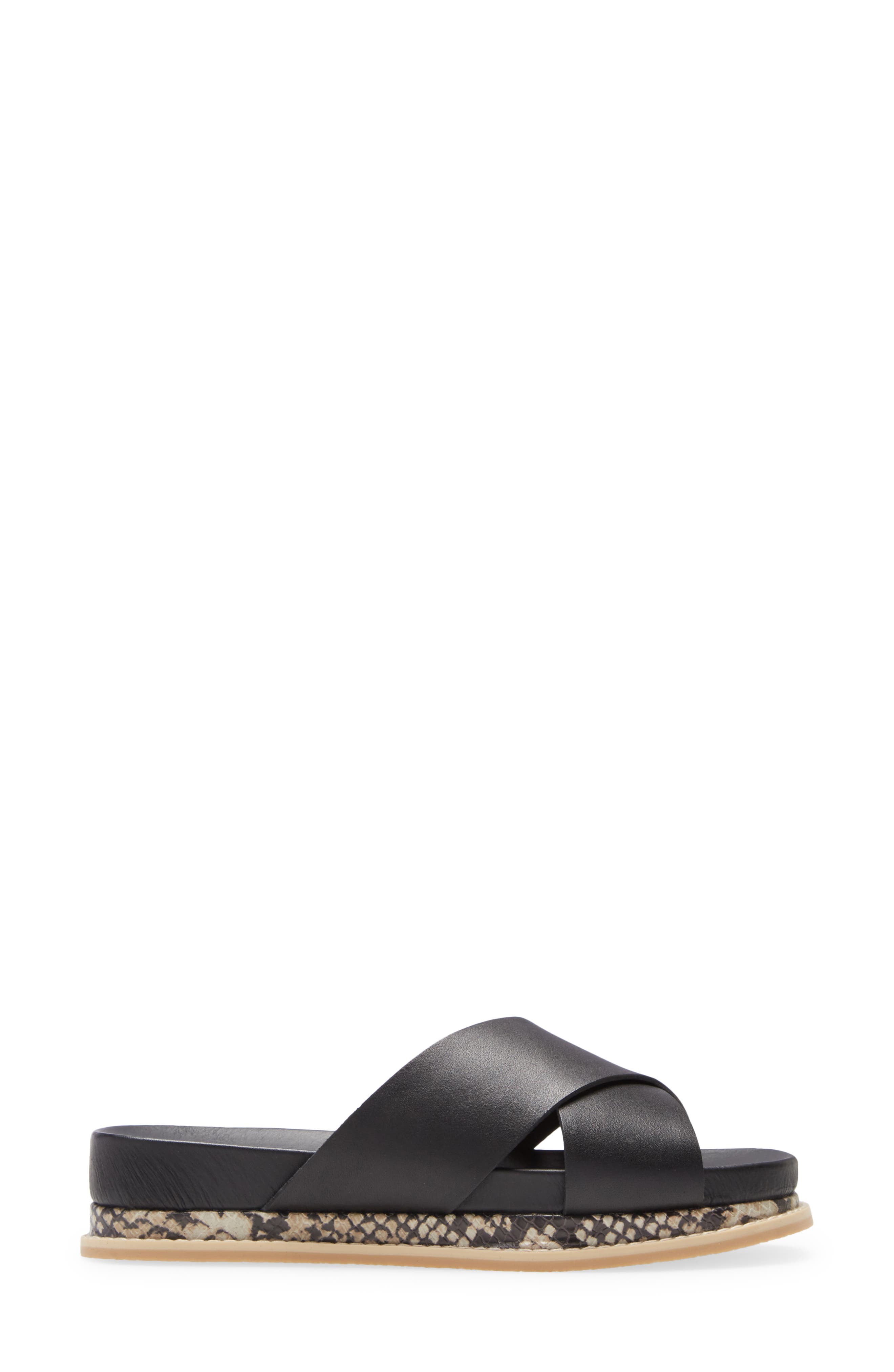 Carter Platform Slide Sandal, Alternate, color, BLACK