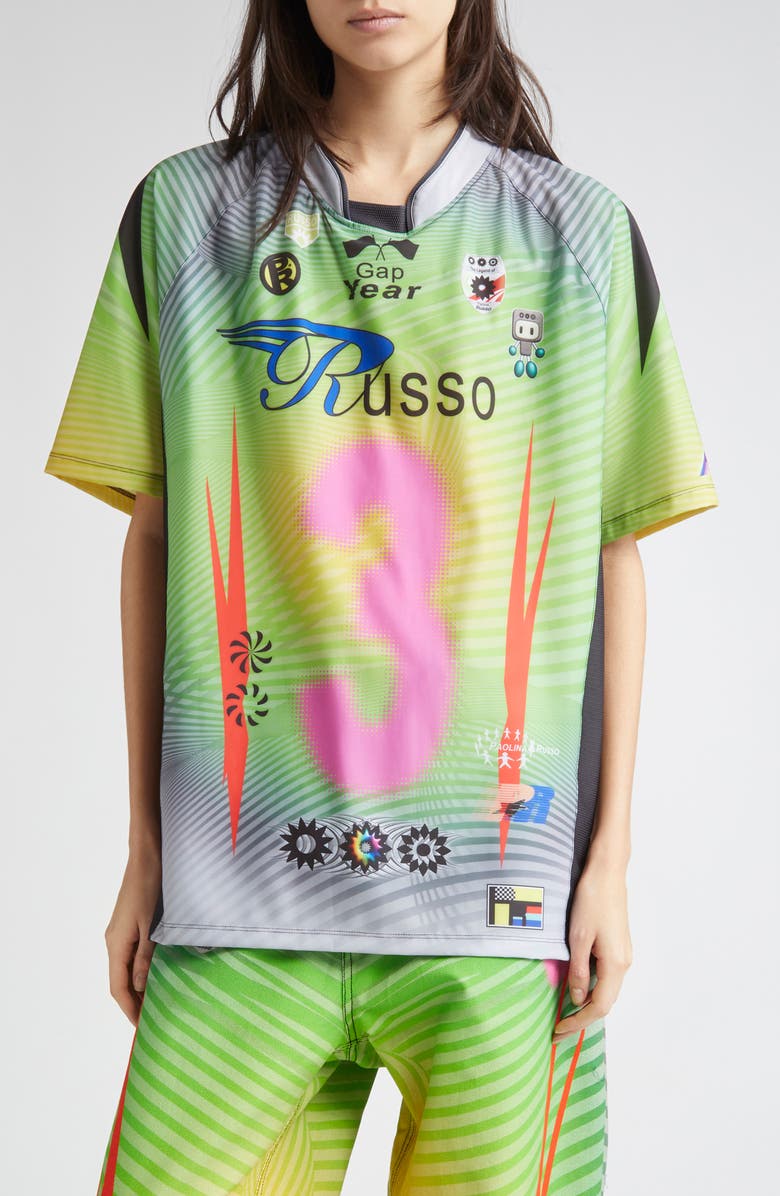 Paolina Russo Oversize Short Sleeve Stretch Jersey Top | Nordstrom