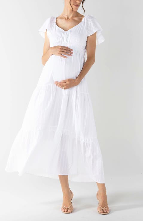 Serena Baby Shower Maternity Midi Cotton dress