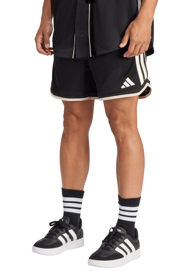 Stadium Mesh Shorts, Main, color, BLACK/ OFF WHITE