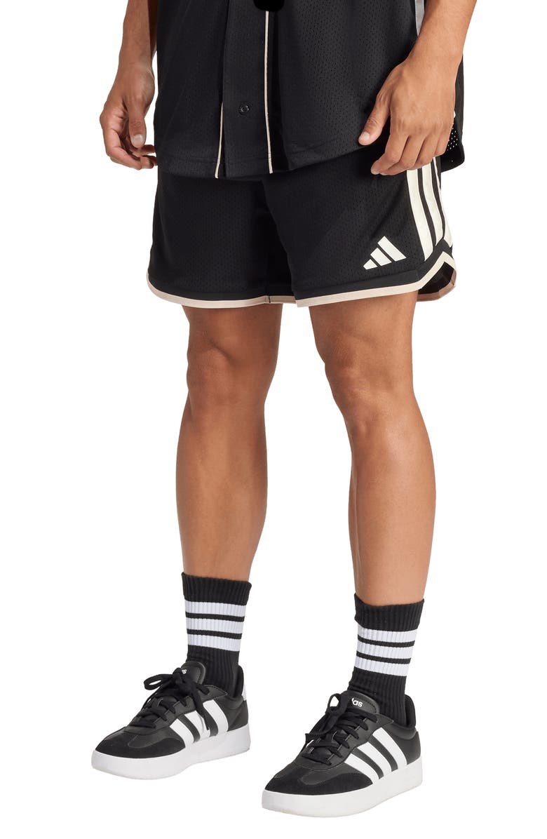 adidas Stadium Mesh Shorts, Main, color, Black/ Off White