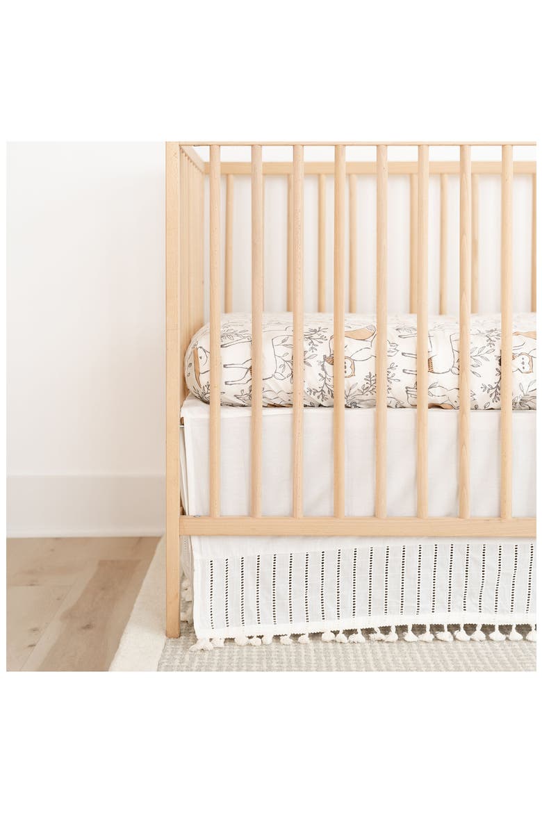 Tassel Trim Crib Skirt, Alternate, color, WHITE