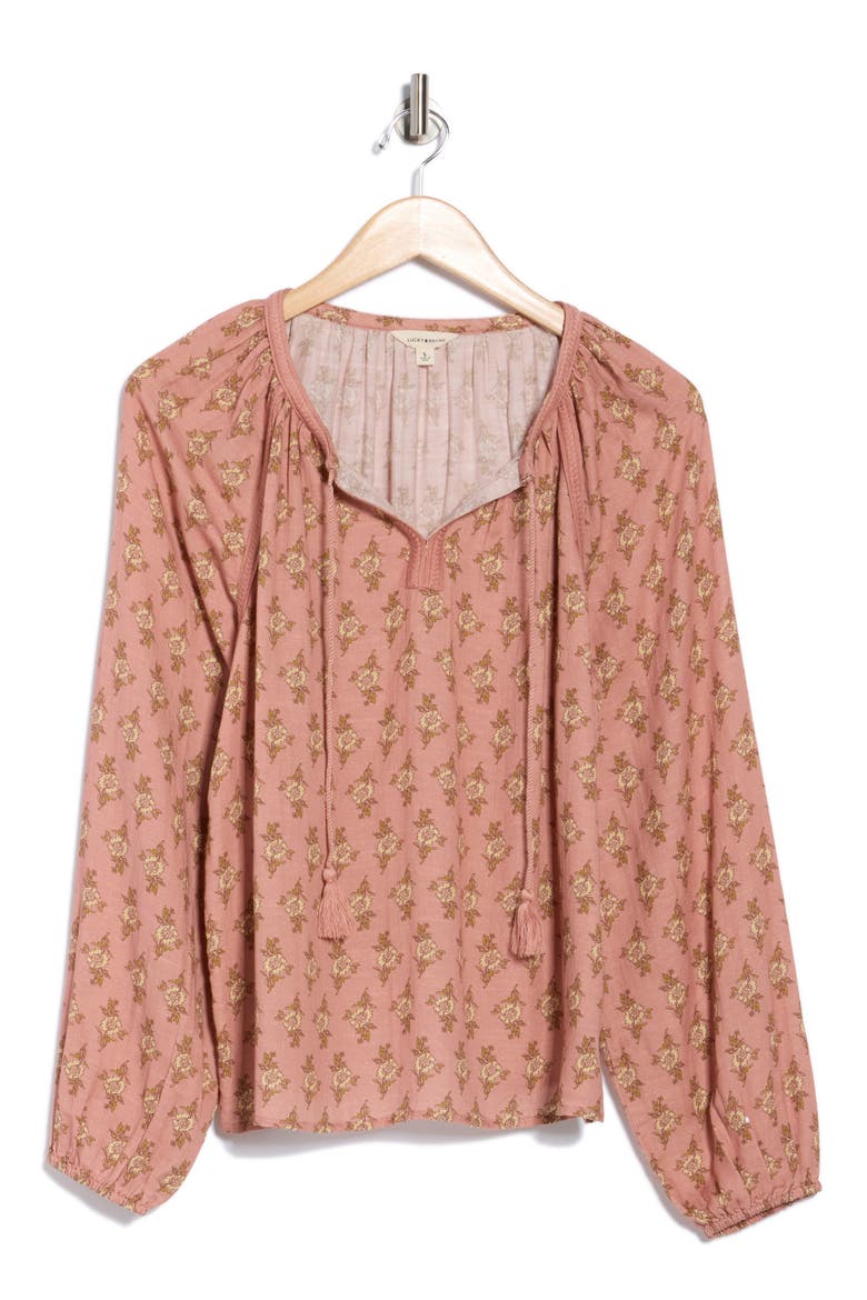 Long Sleeve Embroidered Peasant Top, Alternate, color, PINK FLORAL