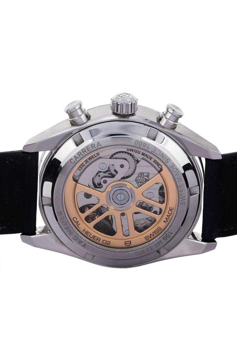 Watchfinder & Co. Tag Heuer Preowned 2024 Carrera Automatic CBN201D.FC6543 Leather Strap Watch, 42mm, Alternate, color, Blue