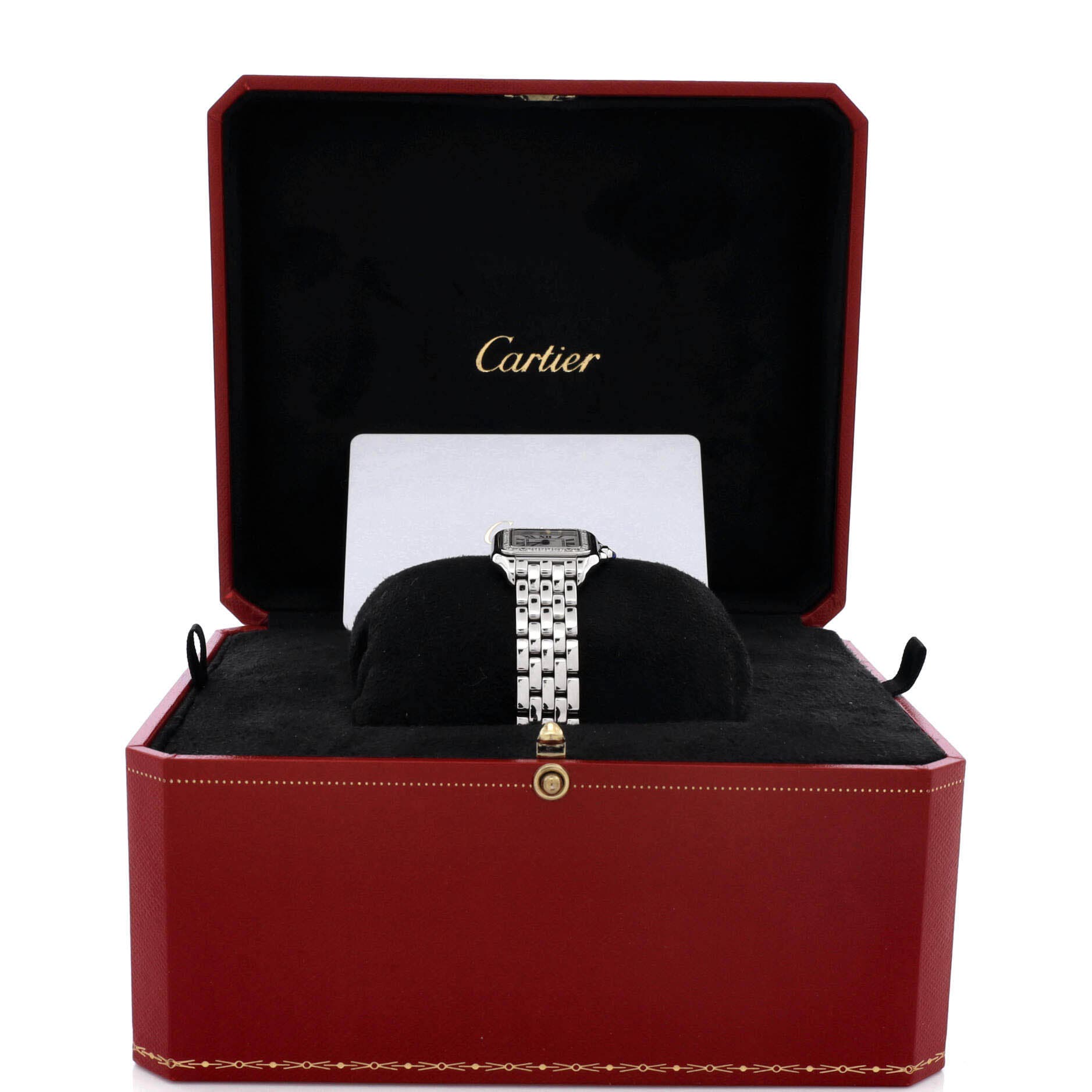 Panthere de Cartier Quartz Watch Stainless Steel with Diamond Bezel 22, Alternate, color, Metallic Silver