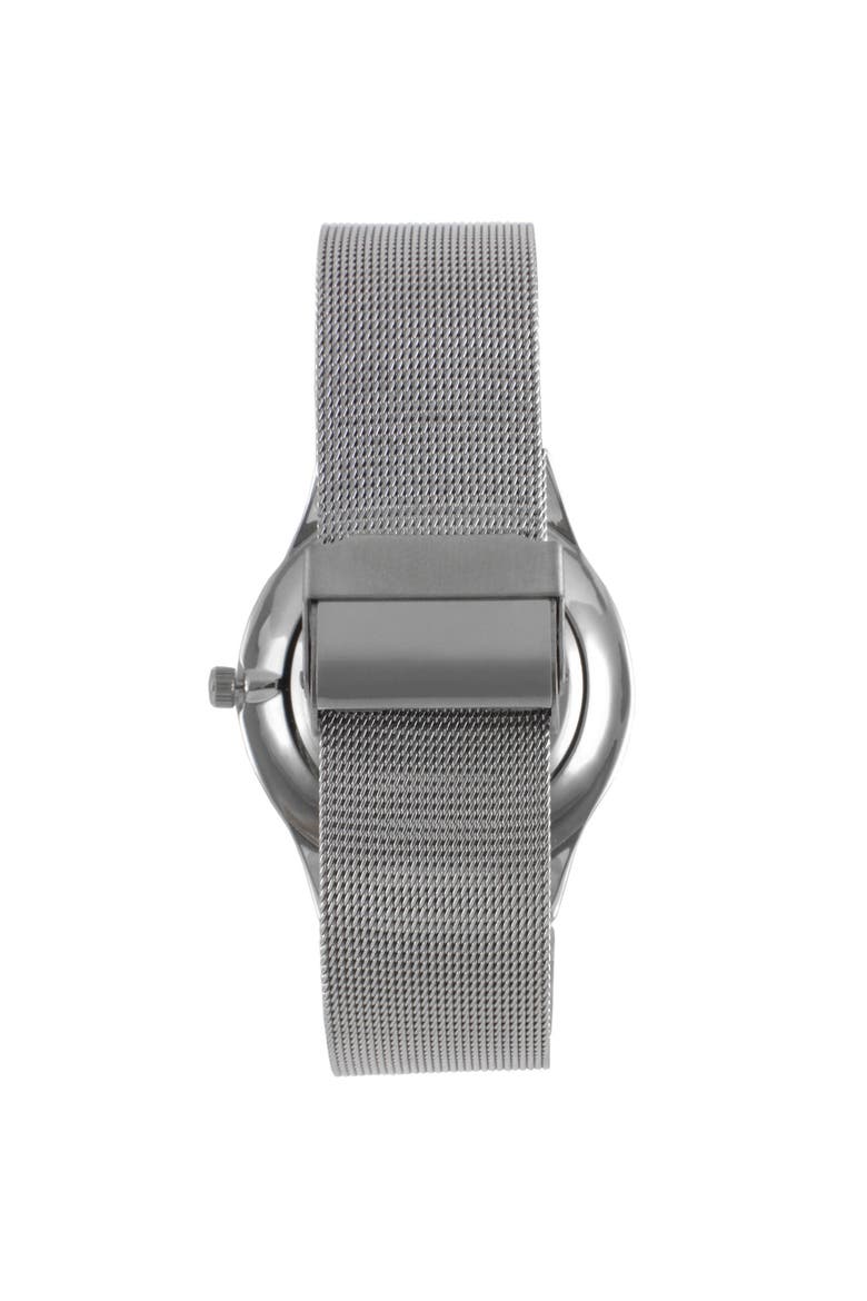 Minimalist Clean Dial Steel Mesh Bracelet Watch - 40MM, Alternate, color, Grey