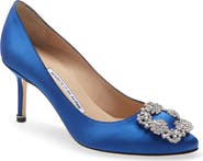 Manolo Blahnik Hangisi 70mm Crystal Buckle Pump (Women