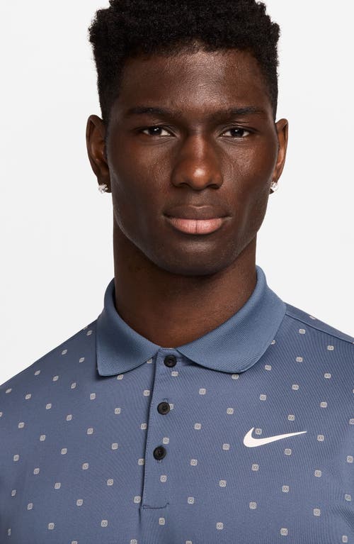 Nike Tour Print Polo Shirt Mens In Diffused Blue/white