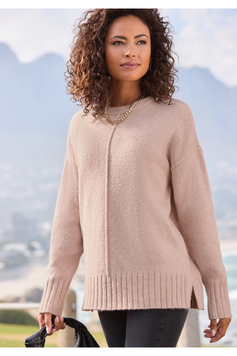 Oversized Basic Sweater, Alternate, color, Old Rose