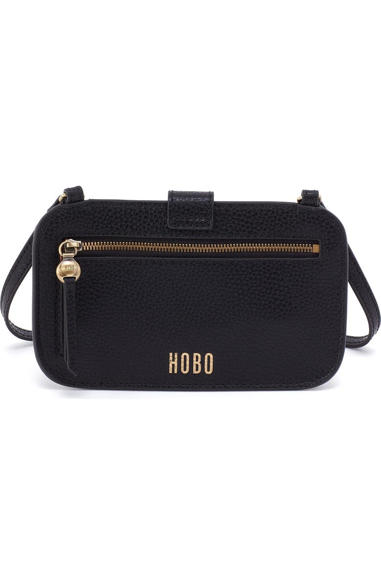 HOBO Vida Leather Phone Crossbody Bag, Alternate, color, Black Biscuit