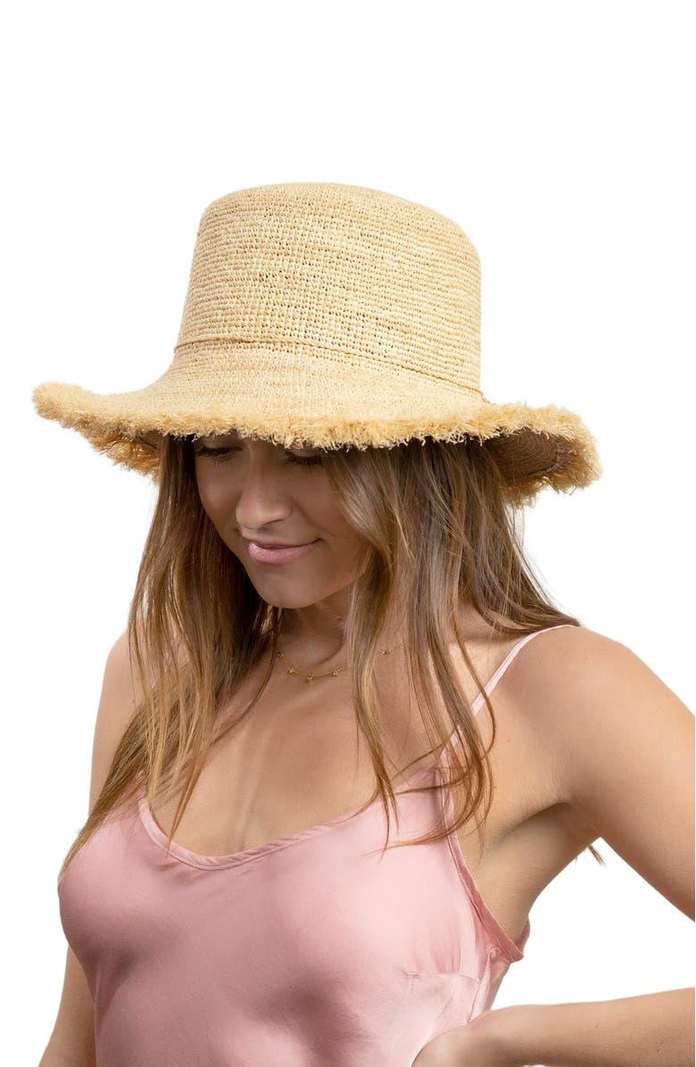 Hat Attack Packable Raffia Bucket Hat, Main, color, 