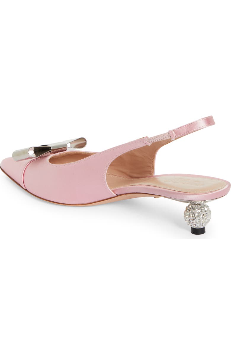 Giambattista Valli Crystal Ball Bow Pointed Toe Silk Slingback Pump, Alternate, color,