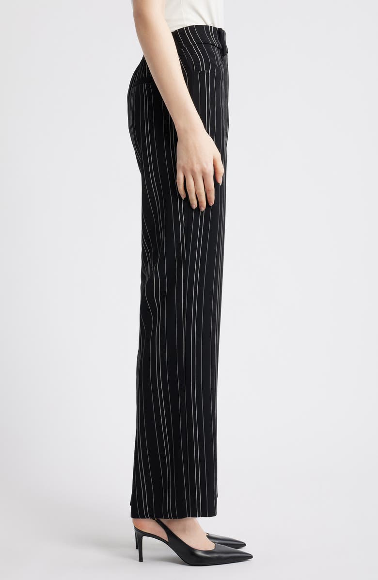 Anne Klein Stripe Pull-On Wide Leg Pants, Alternate, color, Anne Black/ White Dove