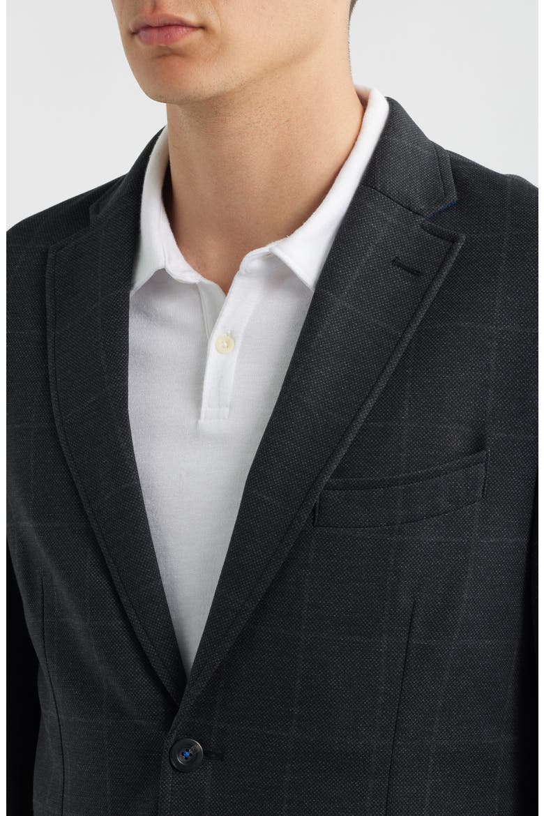 Alfi Windowpane Check Knit Sport Coat, Alternate, color, BLACK WINDOWPANE