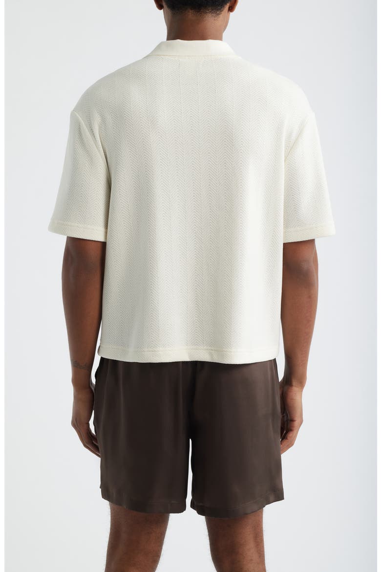 Knit Johnny Collar Polo, Alternate, color, IVORY EGRET