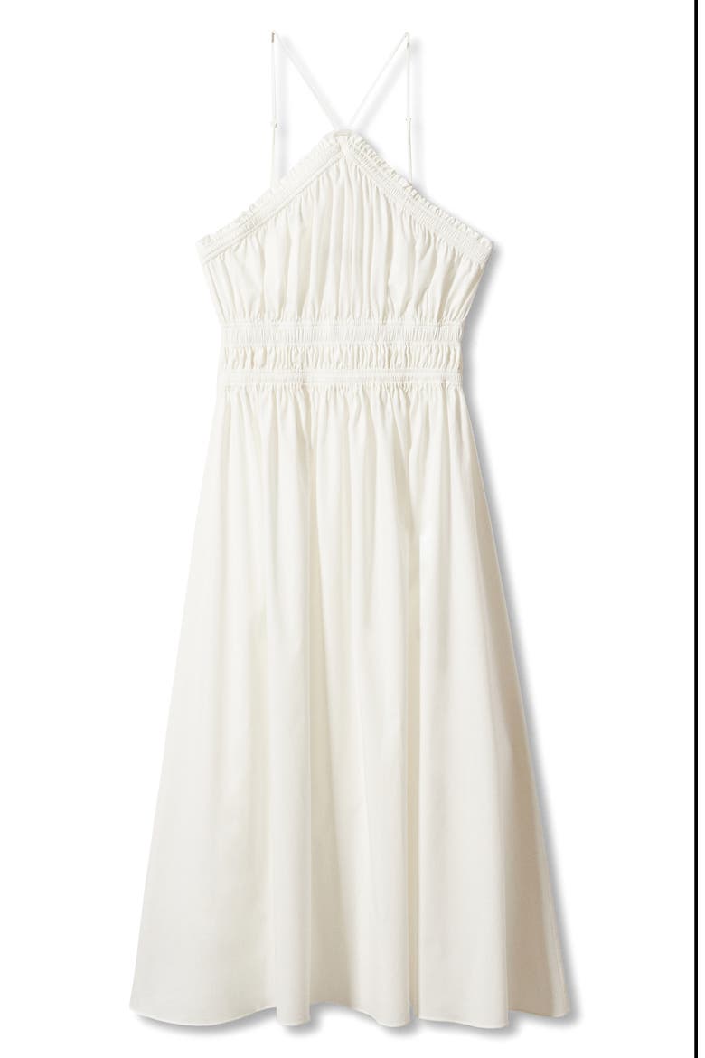 Ruffle Halter Sundress, Alternate, color, OFF WHITE