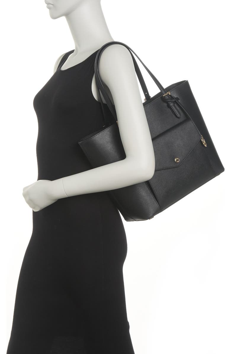 Michael Kors Jet Set Large Leather Pocket Tote Bag, Main, color,