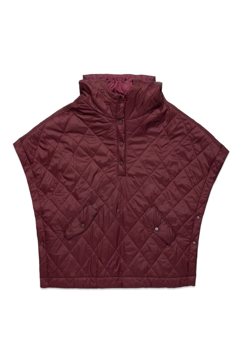 Otis Short Sleeve Puffer Poncho, Main, color, BURGUNDY