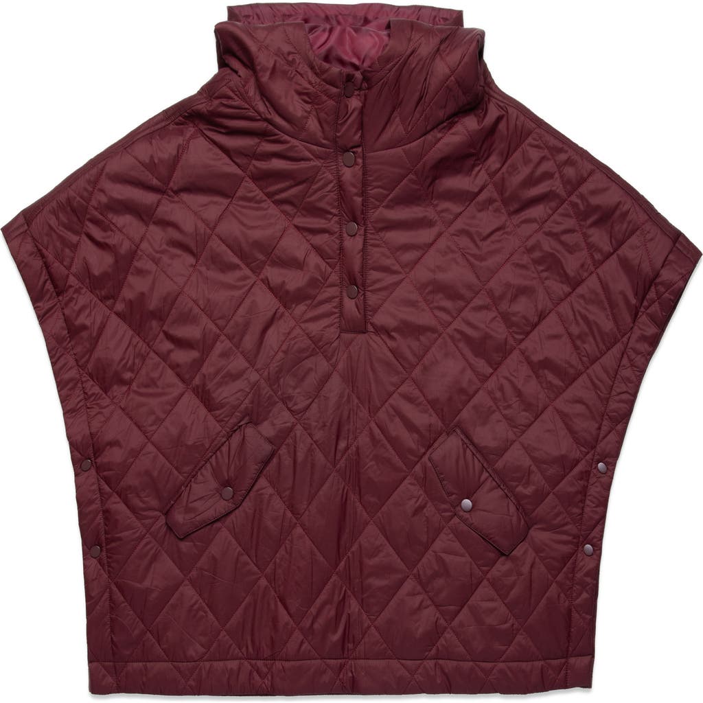 Deluc Otis Short Sleeve Puffer Poncho In Red