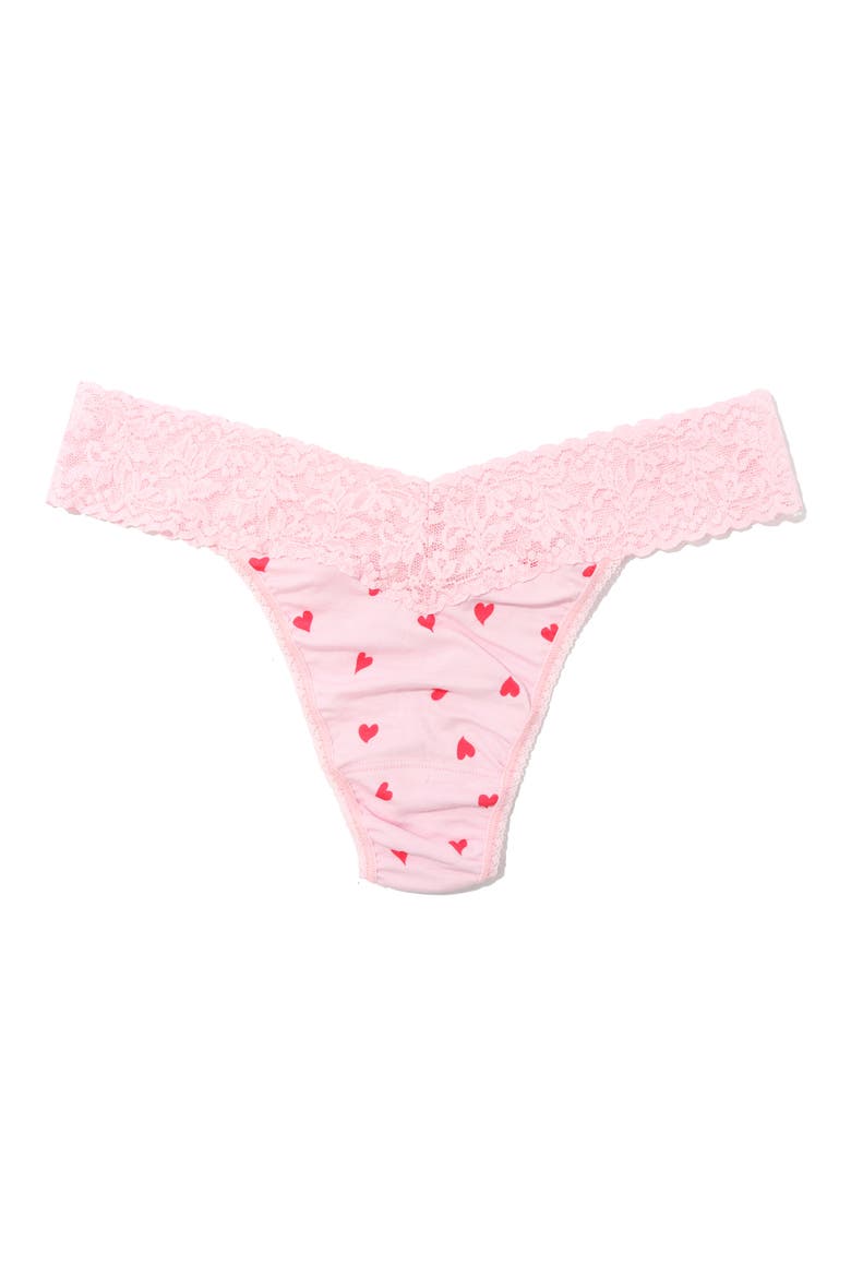 Indigo Stripe DreamEase Original Rise Thong, Alternate, color, SO IN LOVE PINK