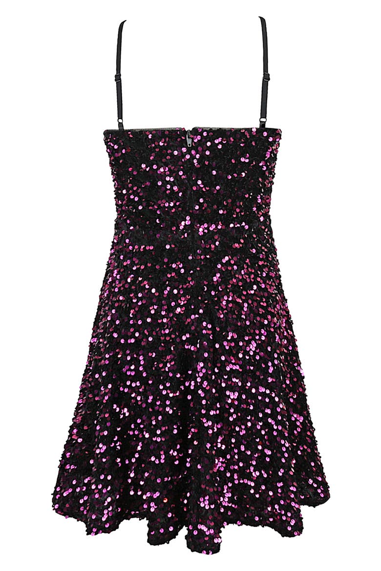 Kids' Sequin Velvet Skater Dress, Alternate, color, BLACK/ PURPLE