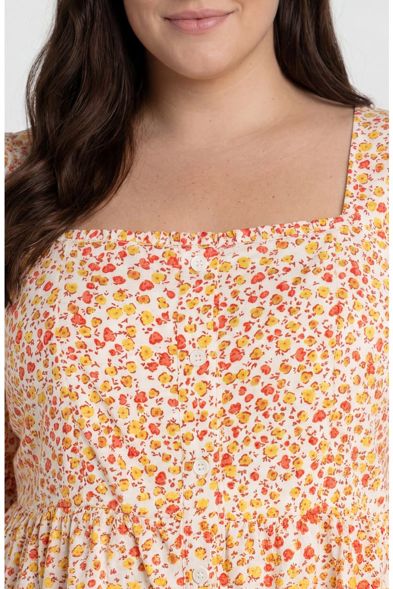 Floral Print Peplum Top, Alternate, color, PRISTINE MULTI