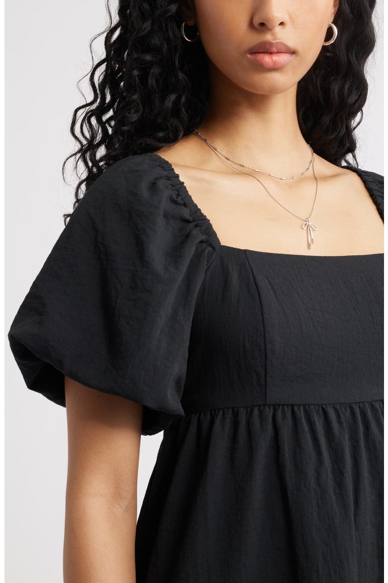 Puff Sleeve Minidress, Alternate, color, BLACK NIGHT