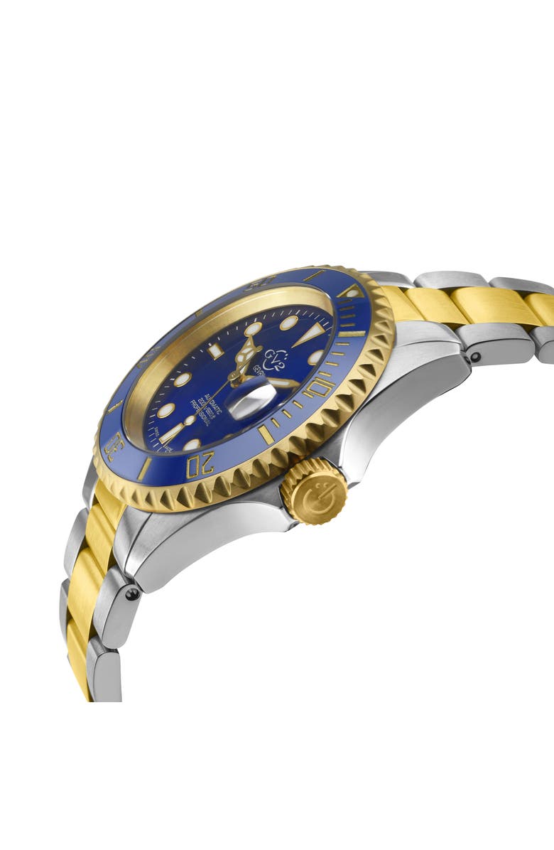 GV2 Liguria Swiss Automatic Bracelet Watch, 42mm, Alternate, color, Silver/ Yellow Gold