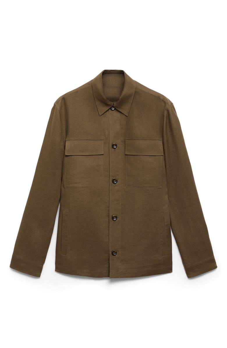 MANGO Linen Overshirt with Pockets, Alternate, color, 