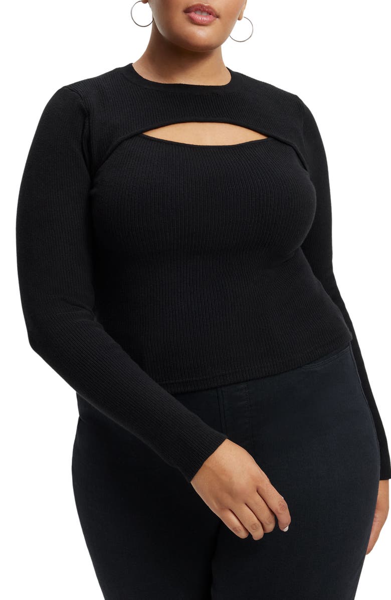 Good American Cutout Rib Top, Alternate, color,