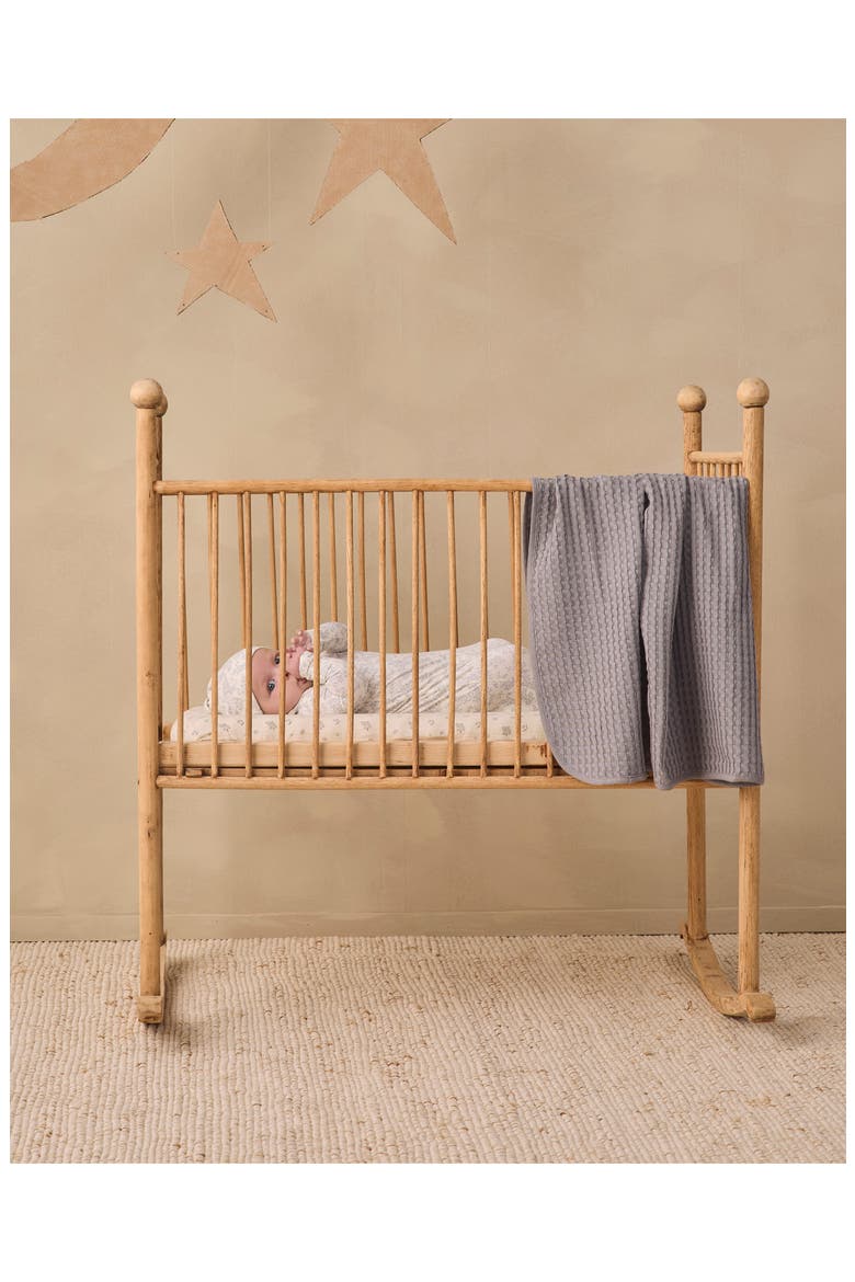 Waffle Knit Baby Blanket, Alternate, color, SLATE