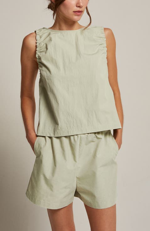 Cotton Blend Top and Shorts Two Piece Set