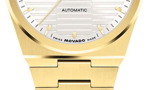 Movado Men's Bold Quest Swiss Automatic Ionic Plated Light Gold Steel Watch, 39mm In White