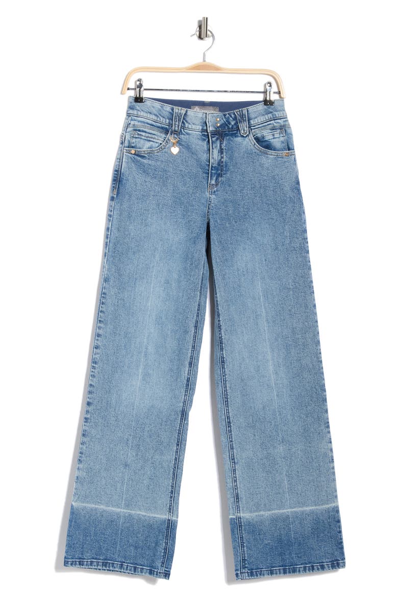 Shadow Hem Wide Leg Jeans, Alternate, color, MID BLUE