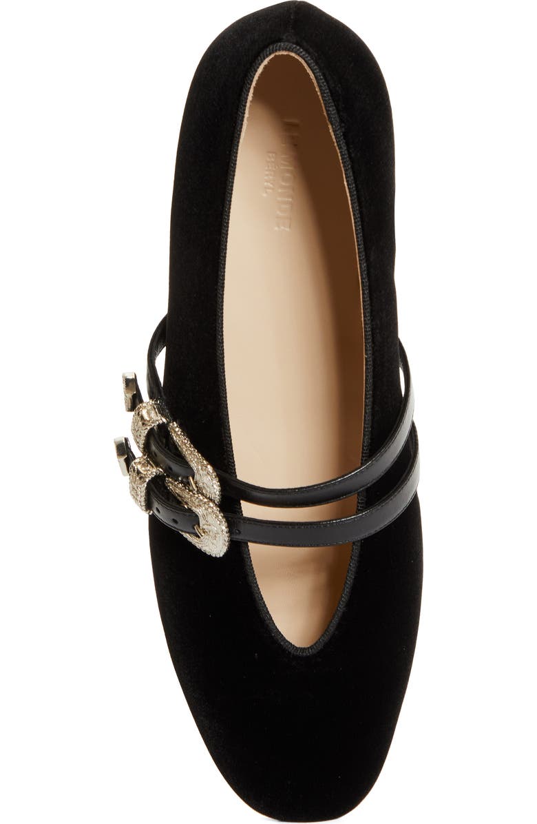 Le Monde Béryl Claudia Western Buckle Ballet Flat, Alternate, color, Black