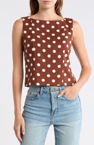 WAYF Polka Dot Linen Blend Tank