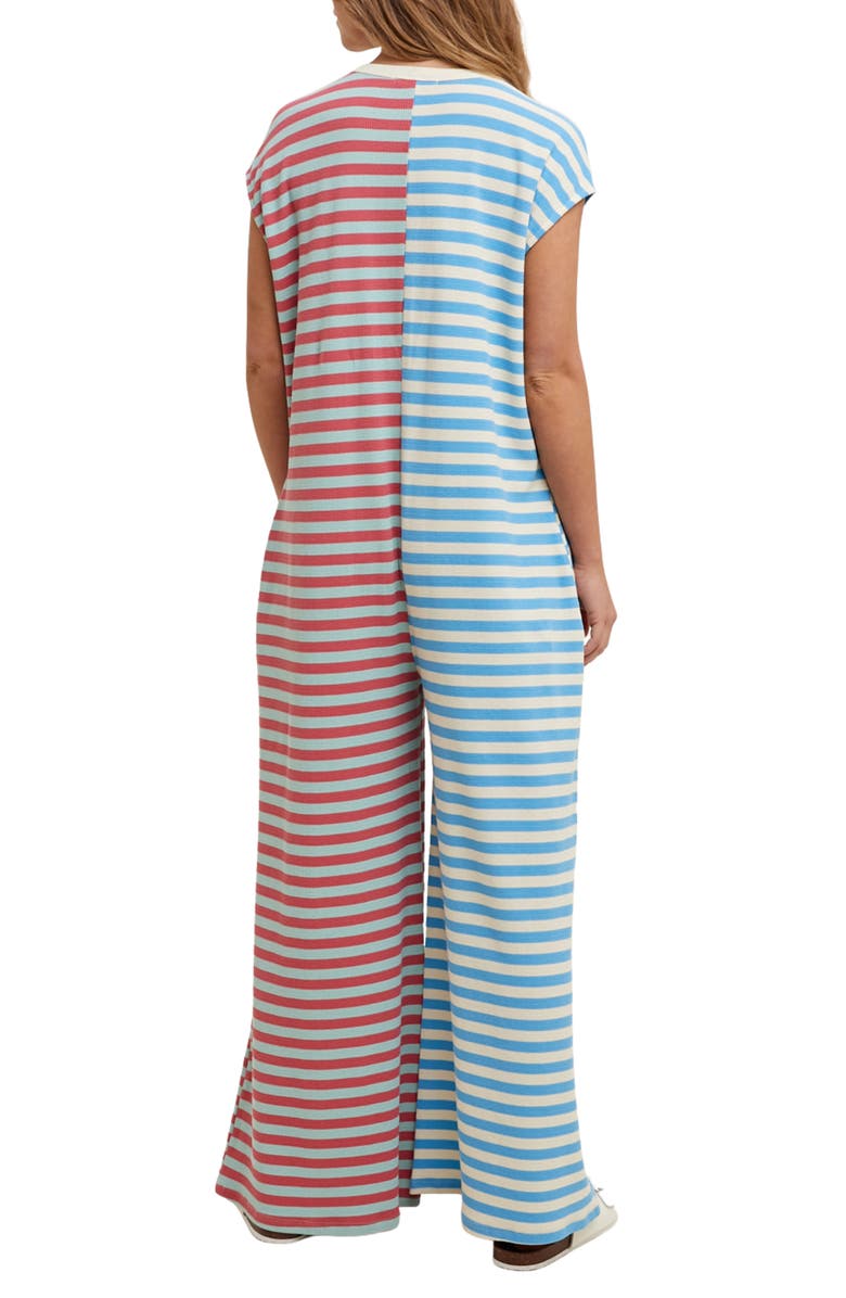 WISHLIST Colorblock Wide Leg Jumpsuit, Alternate, color, Sky/ Berry