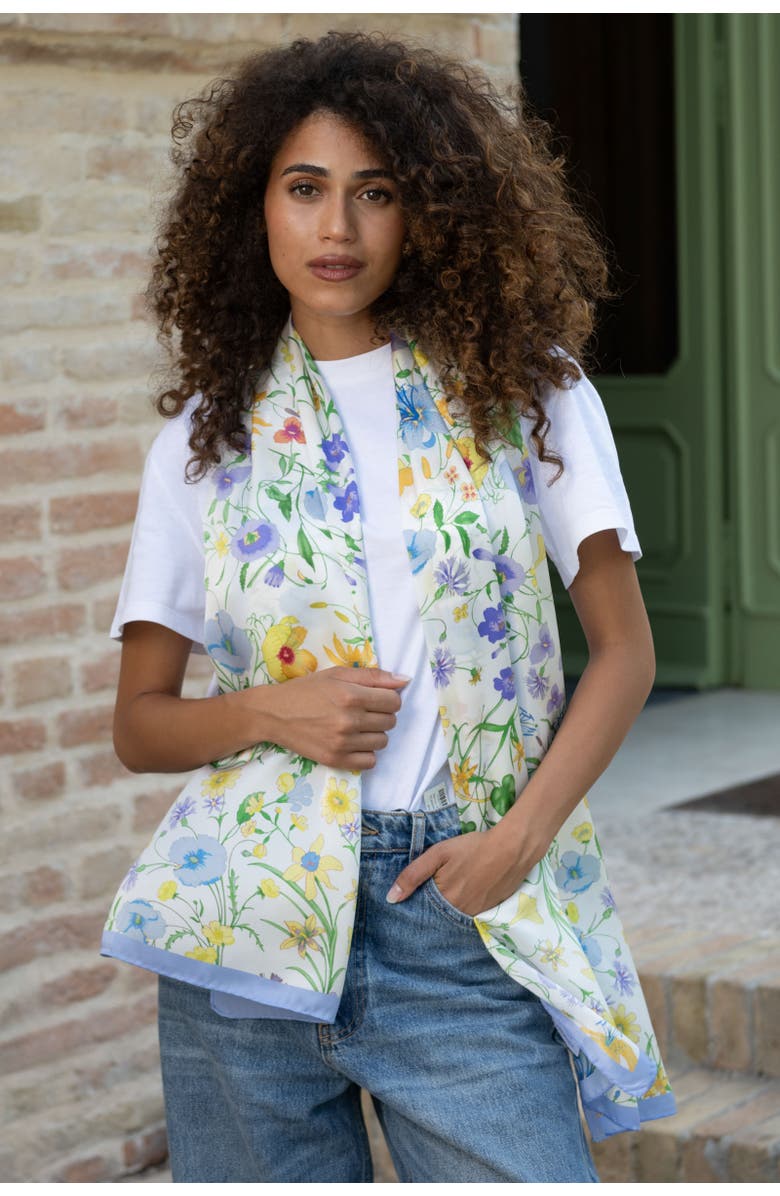 Elizabetta Primavera - Long Satin Silk Scarf for Women, Alternate, color, 