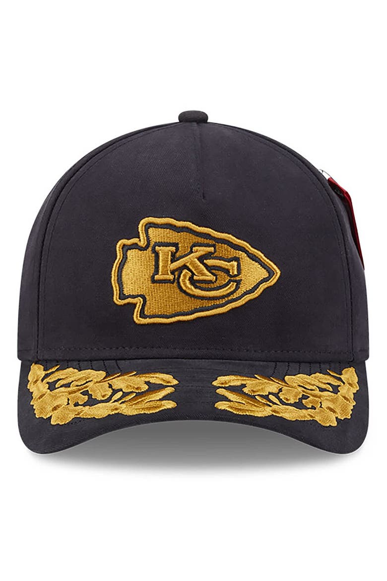 Men's New Era x Alpha Industries  Black Kansas City Chiefs A-Frame 9FORTY Adjustable Hat, Alternate, color, Black
