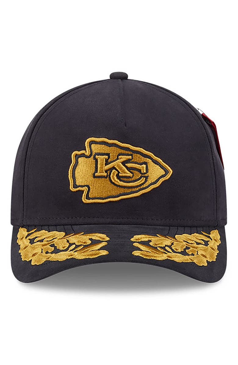 New Era x Alpha Industries Men's New Era x Alpha Industries  Black Kansas City Chiefs A-Frame 9FORTY Adjustable Hat, Alternate, color, Black