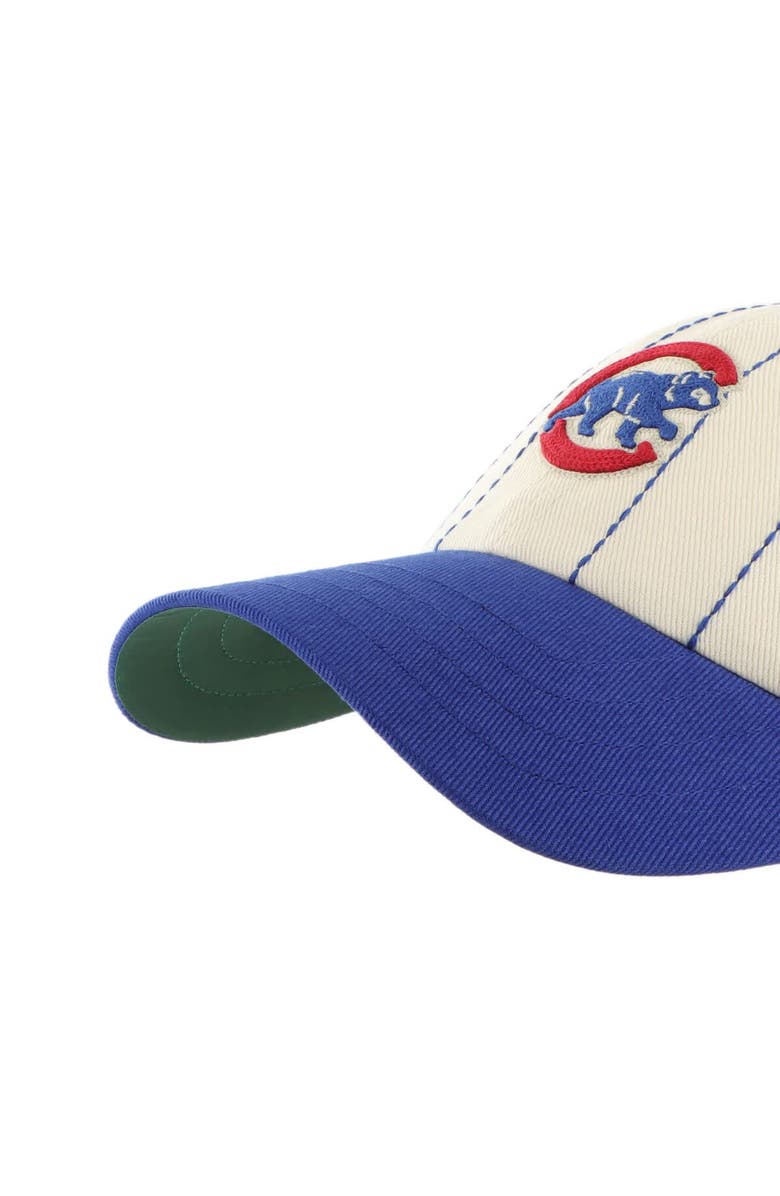 '47 Men's '47 x Rawlings Natural/Royal Chicago Cubs Pinstripe Clean Up Adjustable Hat, Alternate, color, Natural