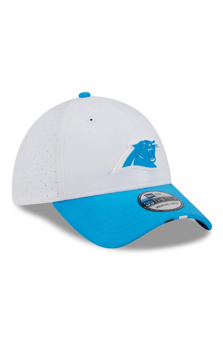 New Era Men's New Era  White/Blue Carolina Panthers 2025 NFL Training Camp 39THIRTY Flex Hat, Alternate, color, White