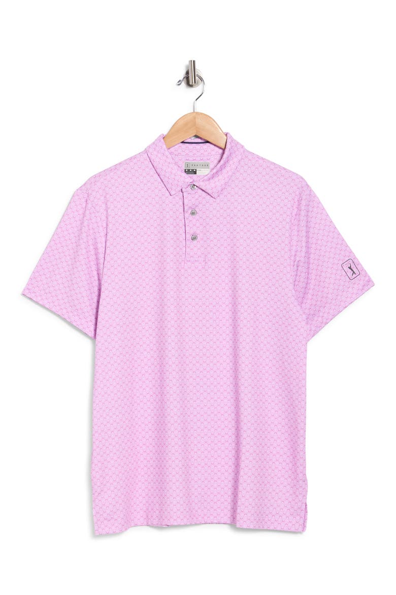 Cocktail Geo Print Performance Polo, Alternate, color, PALE PANSY